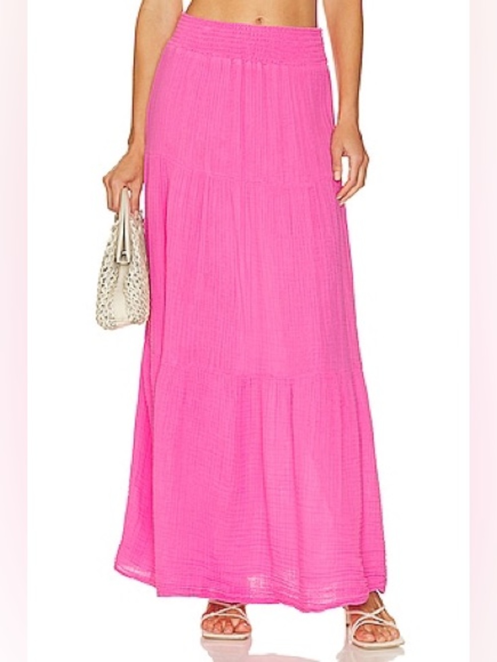 Michael Stars Sandy Cotton Skirt - Pink Maxi - Size Large